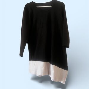 Lord & Taylor Black and White Tunic